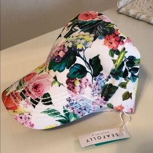Seafolly Tutti Frutty Cap Floral Hat NWT